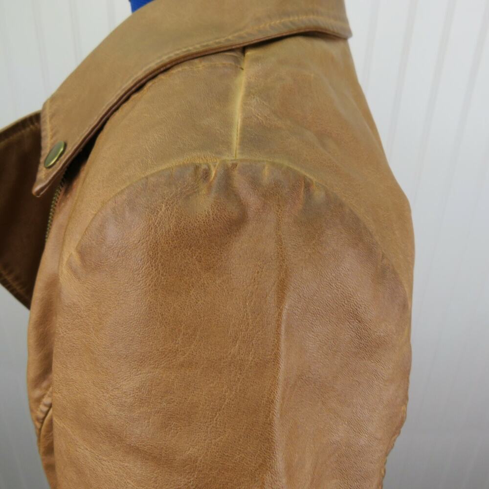 Bagatelle Faux Leather Jacket Women’s Small Camel Bronze Soft Moto Street Style - Picture 7 of 12